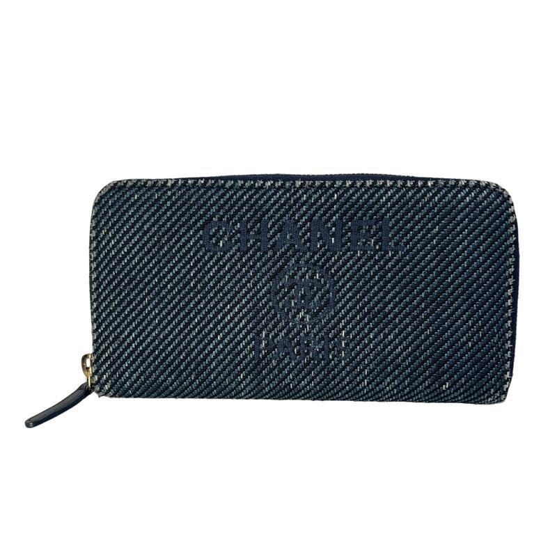 CHANEL シャネル ドーヴィル ココマーク 財布 ブルー A-13054