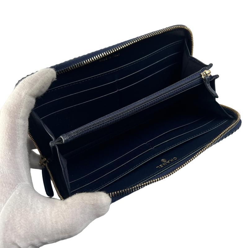 CHANEL シャネル ドーヴィル ココマーク 財布 ブルー A-13054の画像