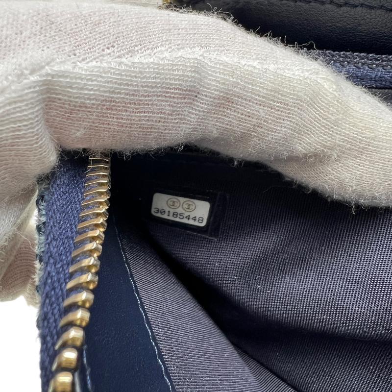 CHANEL シャネル ドーヴィル ココマーク 財布 ブルー A-13054の画像
