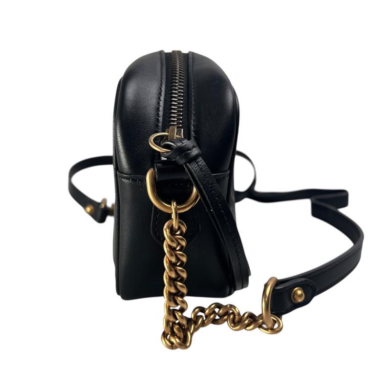 GUCCI グッチ GGマーモント レザー ショルダーバッグ 黒 A-13078の画像
