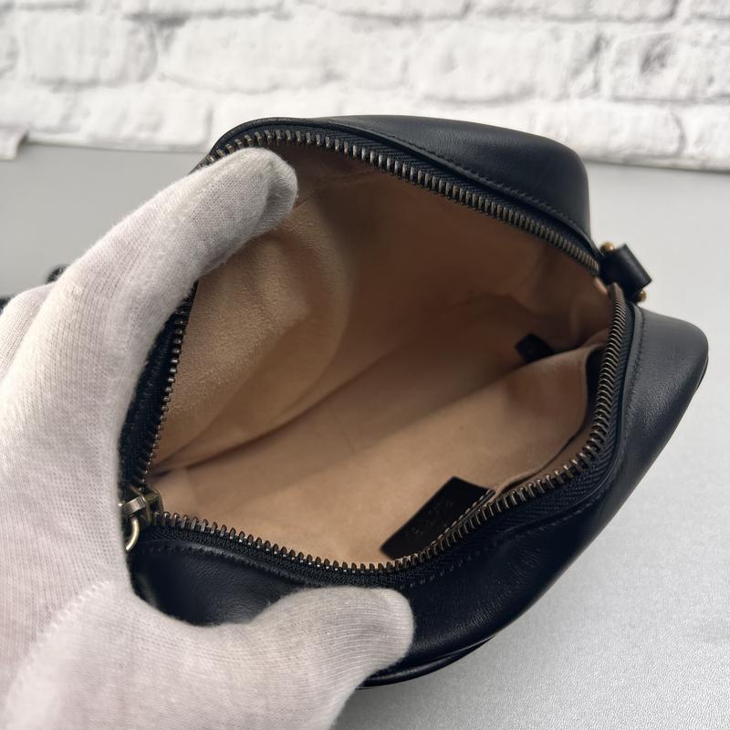 GUCCI グッチ GGマーモント レザー ショルダーバッグ 黒 A-13078の画像