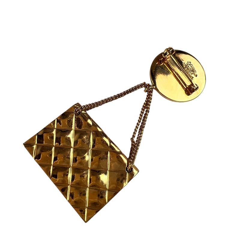 CHANEL シャネル マトラッセ ココマーク ブローチ ゴールド A-13085の画像