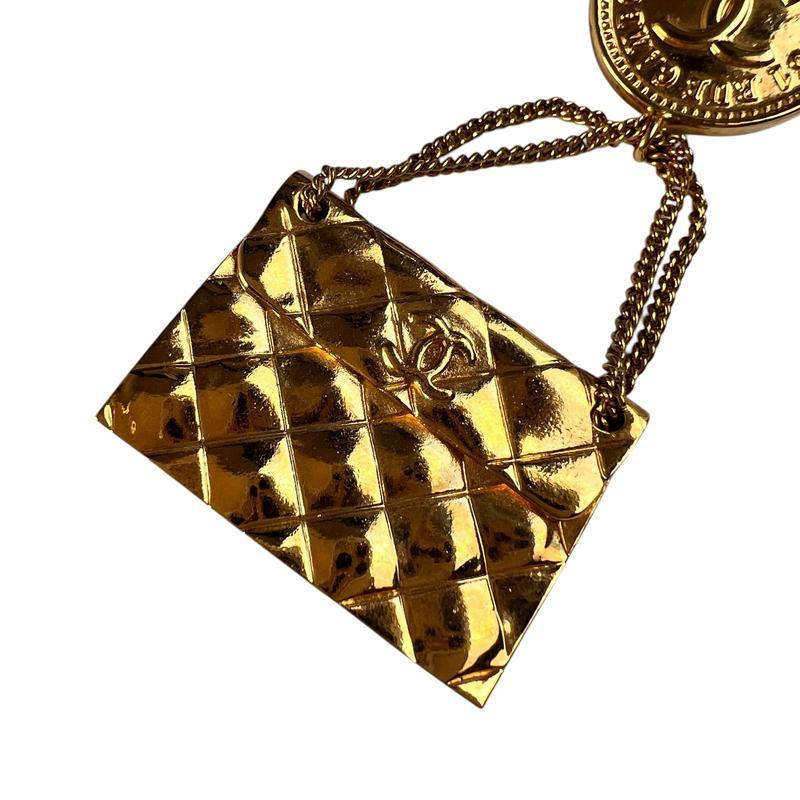 CHANEL シャネル マトラッセ ココマーク ブローチ ゴールド A-13085の画像