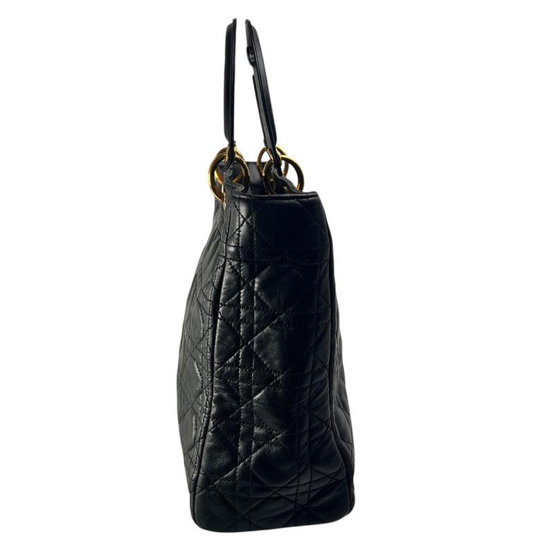 Dior  カナージュ ラムスキン ハンドバッグ ブラック A-13111の画像