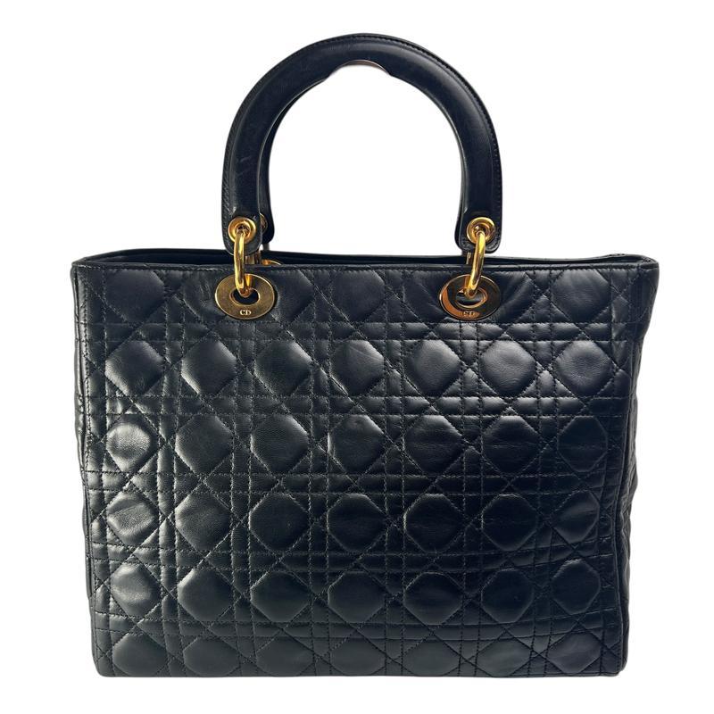 Dior  カナージュ ラムスキン ハンドバッグ ブラック A-13111の画像