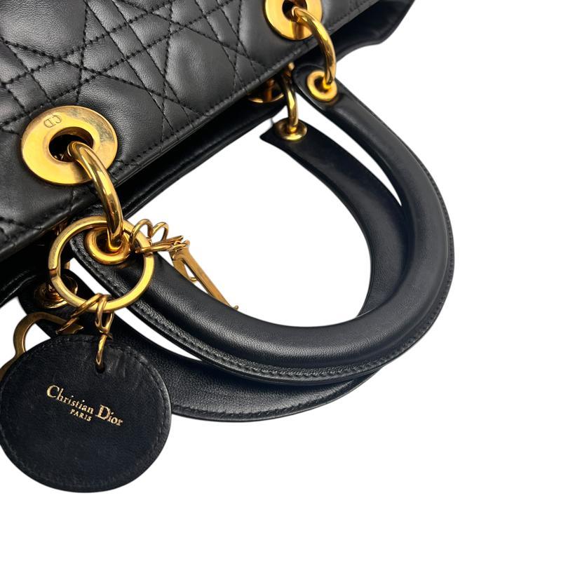 Dior  カナージュ ラムスキン ハンドバッグ ブラック A-13111の画像