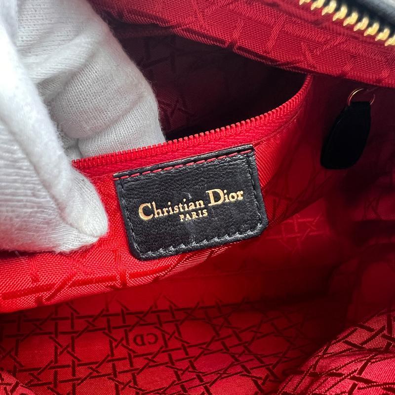 Dior  カナージュ ラムスキン ハンドバッグ ブラック A-13111の画像