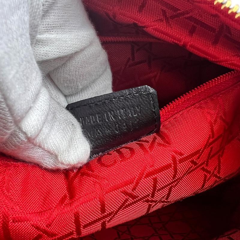 Dior  カナージュ ラムスキン ハンドバッグ ブラック A-13111の画像