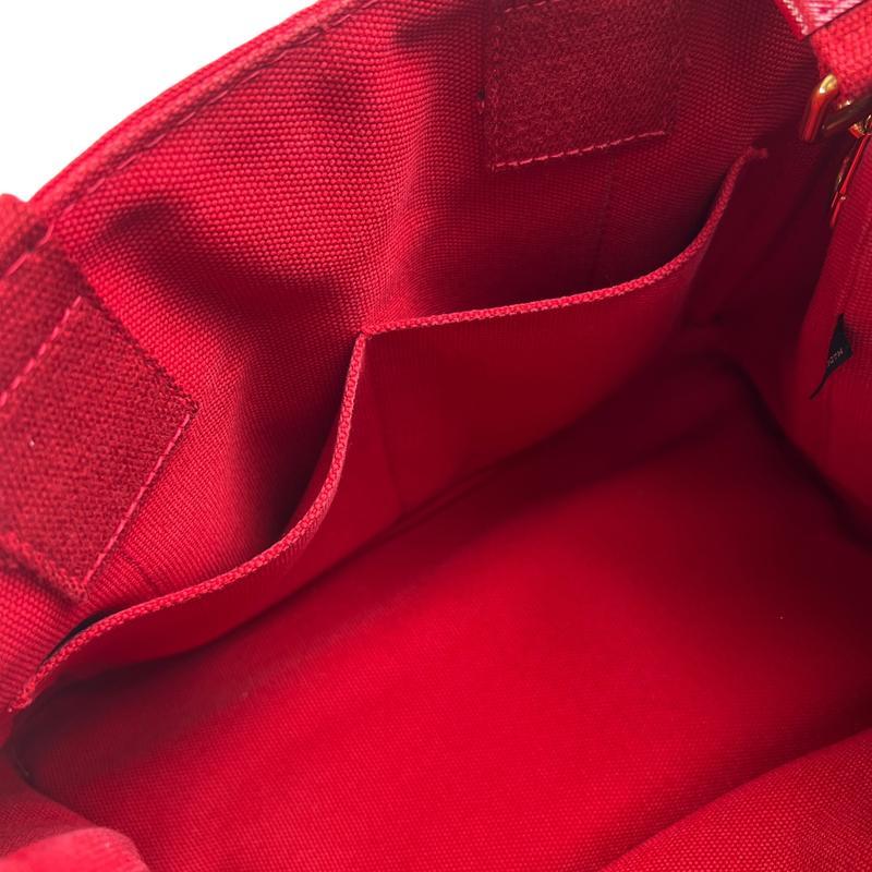 PRADA プラダ ２WAY キャンバス ショルダーバッグ 赤 A-13196の画像