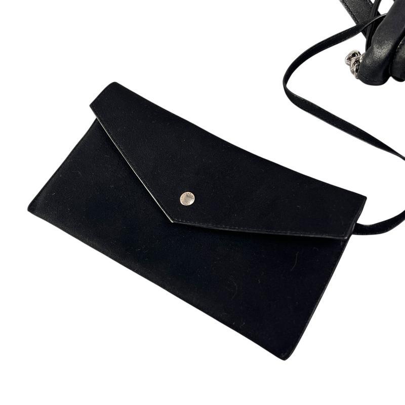 SAINT LAURENT サンローラン TEDDY テディ 巾着 ポーチ付き レザー ショルダーバッグ 黒 A-13210の画像