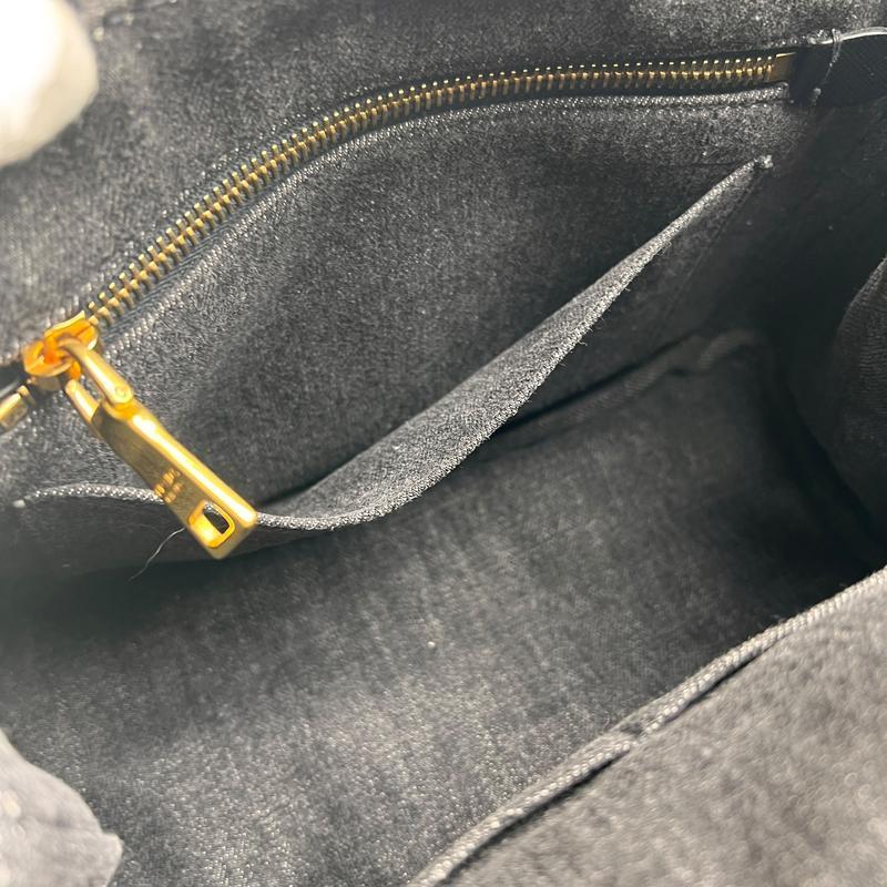 PRADA プラダ カナパ 三角ロゴ キャンバス ハンドバッグ 黒 A-13244の画像