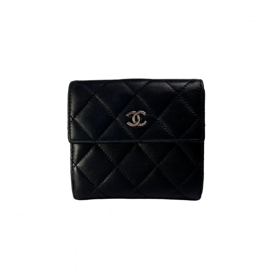 CHANEL（シャネル） ココマーク レザー 三つ折り財布 黒 A-13274 