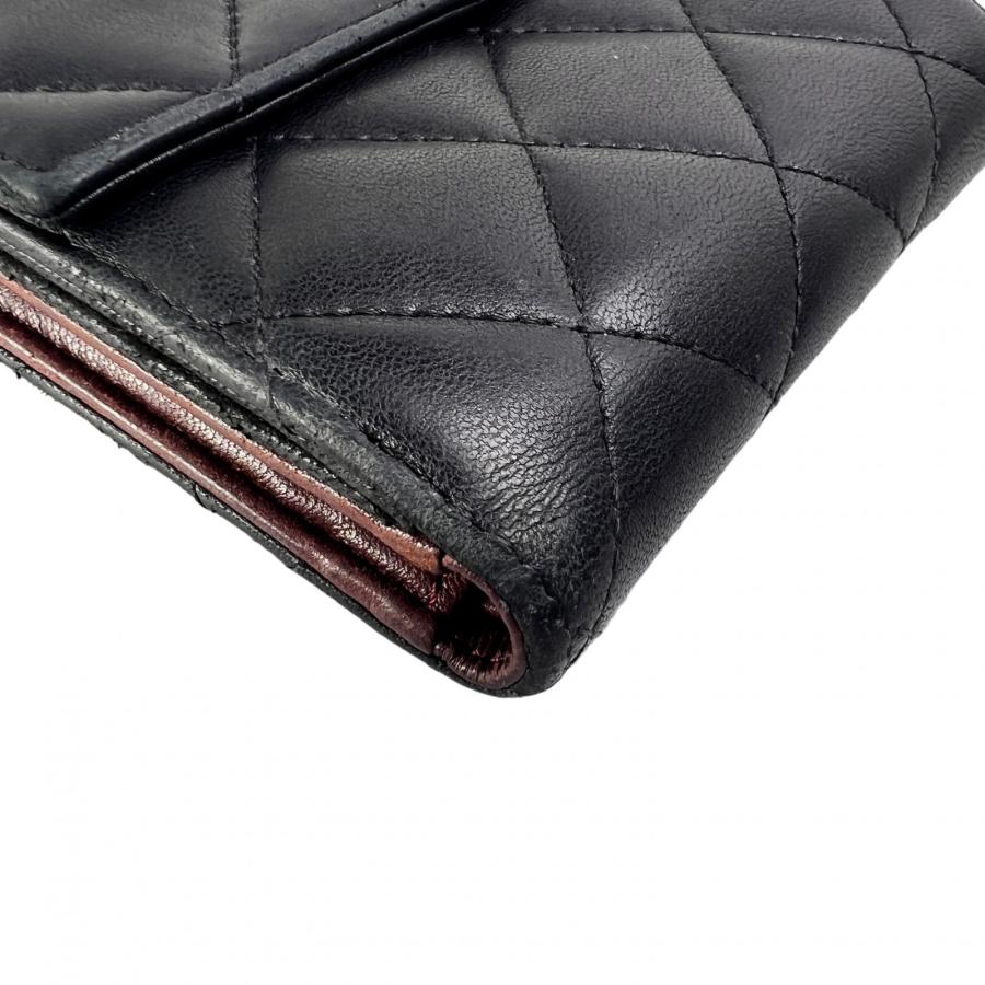CHANEL（シャネル） ココマーク レザー 三つ折り財布 黒 A-13274 