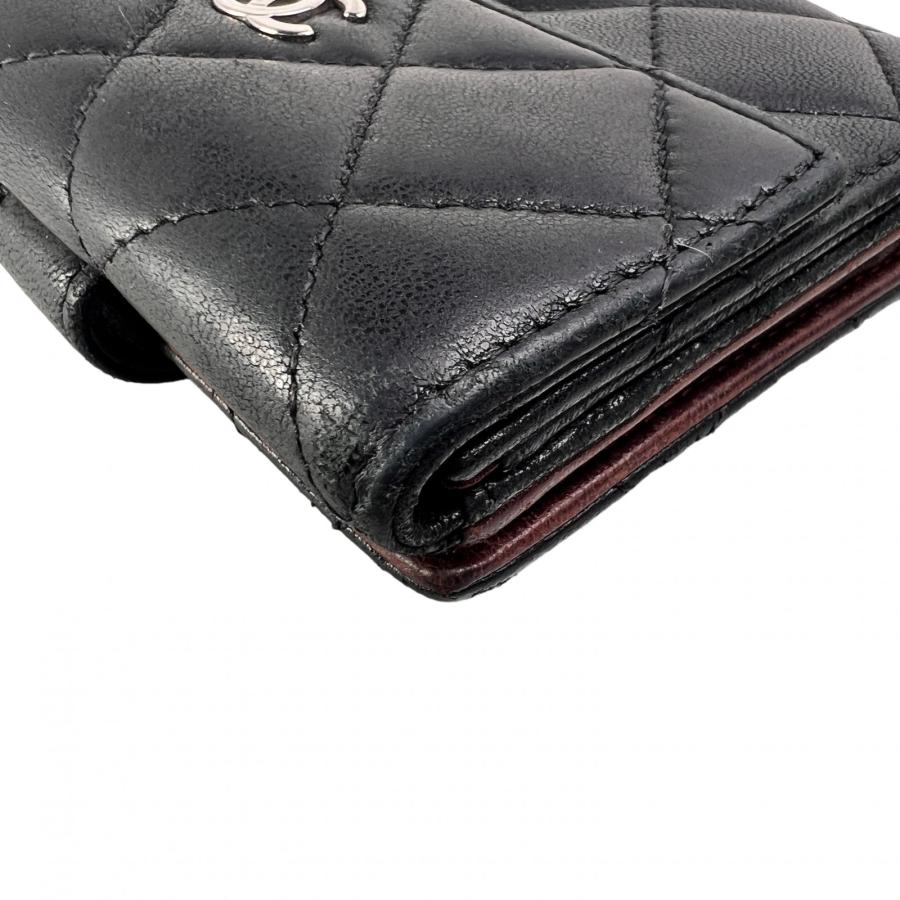 CHANEL（シャネル） ココマーク レザー 三つ折り財布 黒 A-13274 