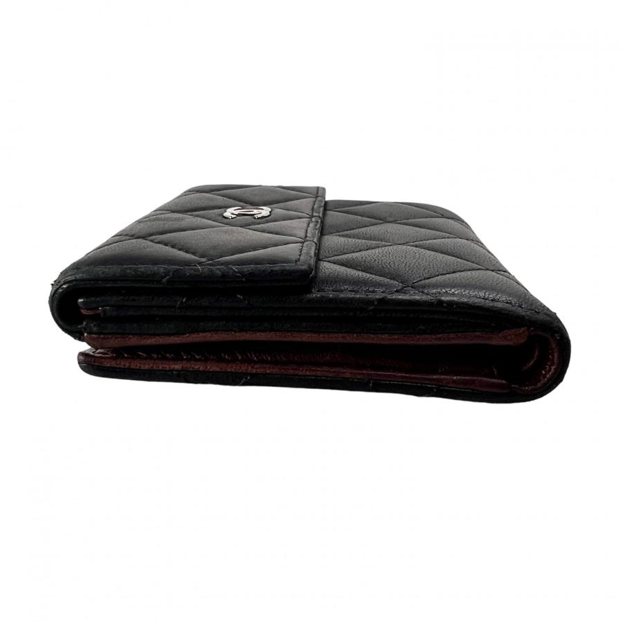 CHANEL（シャネル） ココマーク レザー 三つ折り財布 黒 A-13274 