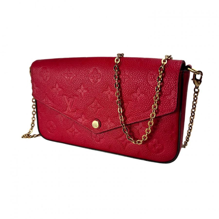 LOUIS VUITTON ルイヴィトン モノグラム・アンプラント レザー ショルダーバッグ 赤 A-13537_14