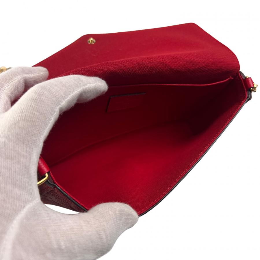 LOUIS VUITTON ルイヴィトン モノグラム・アンプラント レザー ショルダーバッグ 赤 A-13537_5