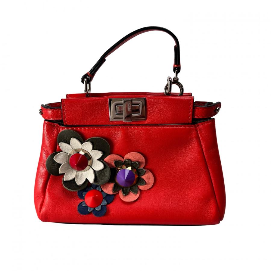 FENDI（フェンディ） ピーカブー フラワーモチーフ 2WAY レザー