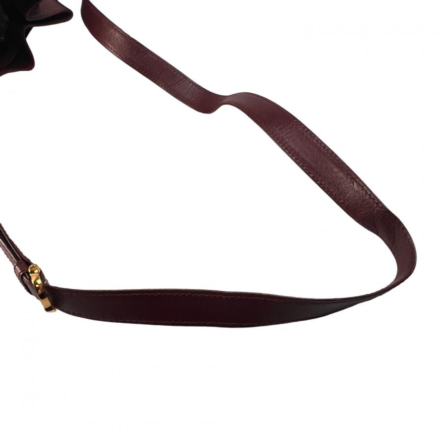 Cartier（カルティエ） 巾着 レザー ショルダーバッグ ボルドー A