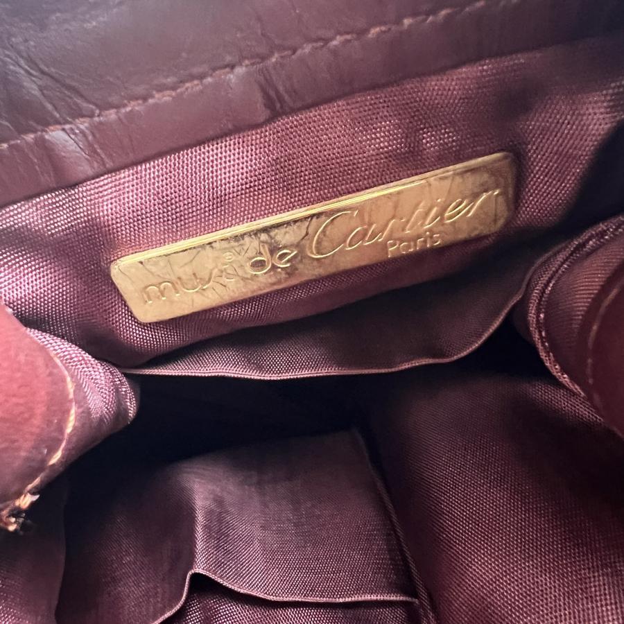 Cartier（カルティエ） 巾着 レザー ショルダーバッグ ボルドー A