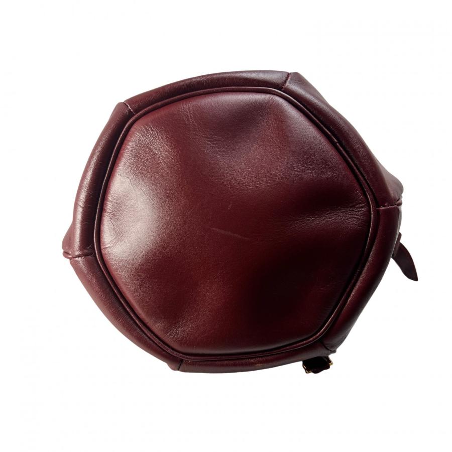 Cartier 巾着ショルダーバッグ ボルドー Cartier（カルティエ） 巾着 レザー ショルダーバッグ ボルドー A