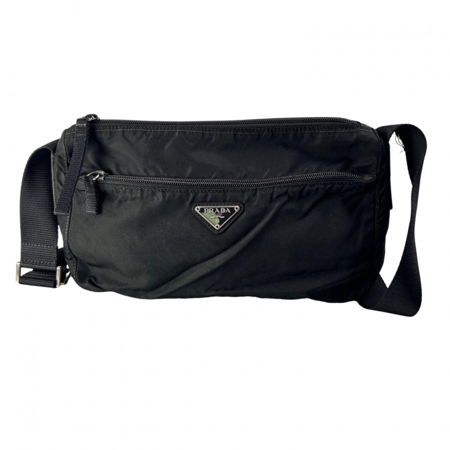 PRADA（プラダ） 三角ロゴ ナイロン ショルダーバッグ 黒 A-13854