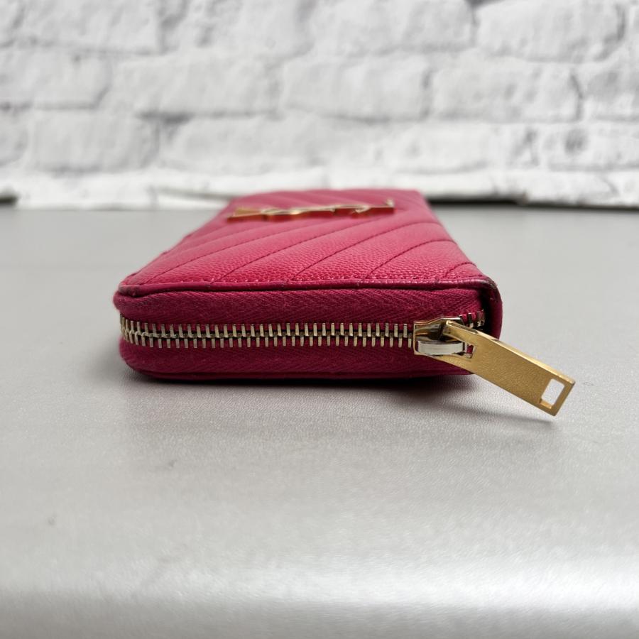 SAINT LAURENT サンローラン Vステッチ マテラッセ レザー 長財布 