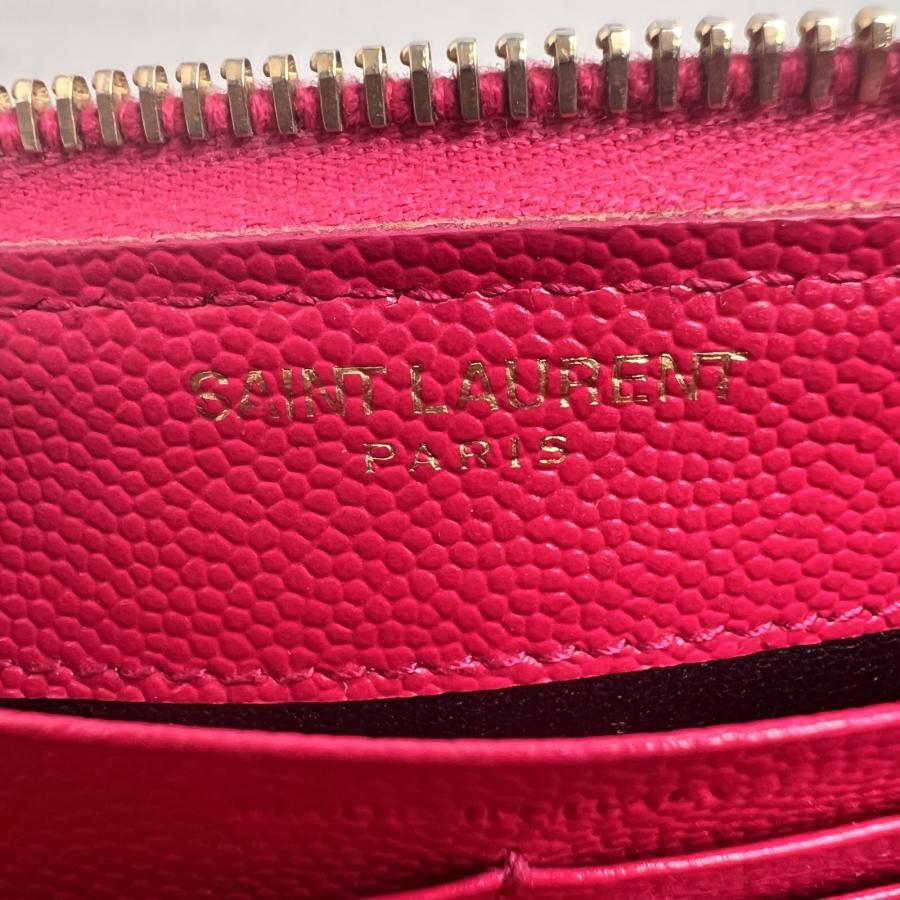 SAINT LAURENT サンローラン Vステッチ マテラッセ レザー 長財布 