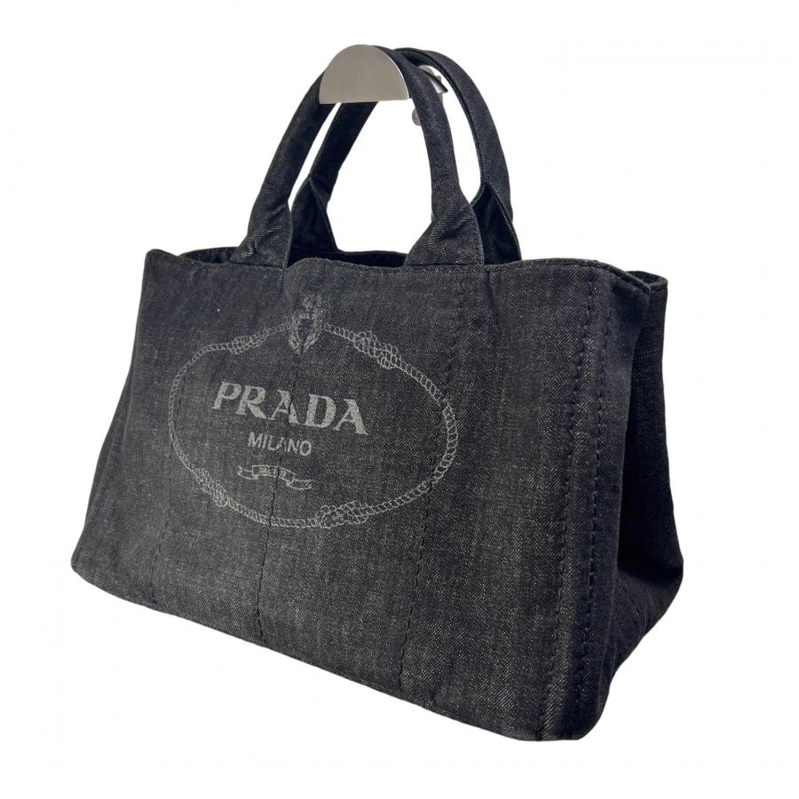 PRADA（プラダ） カナパ 2WAY デニム トートバッグ グレー A-14791