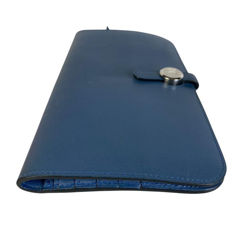 HERMES エルメス レザー ドゴンロング A刻印 ブルー財布 A-7871