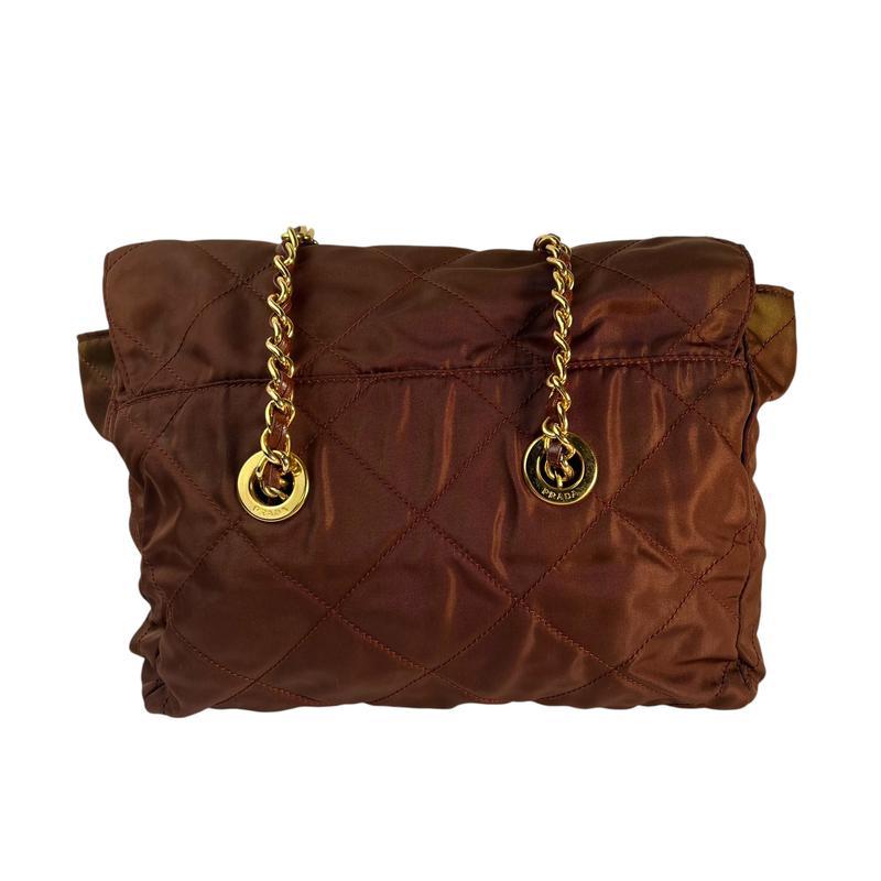 PRADA プラダ　チェーンバッグ　ショルダーバッグ　斜めがけバッグ　ブラウン PRADA プラダチェーンバッグショルダーバッグ斜めがけバッグブラウン