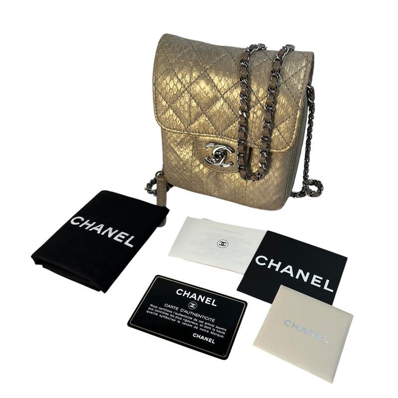 CHANEL（シャネル） ココマーク パイソン ショルダーバッグ ゴールド A