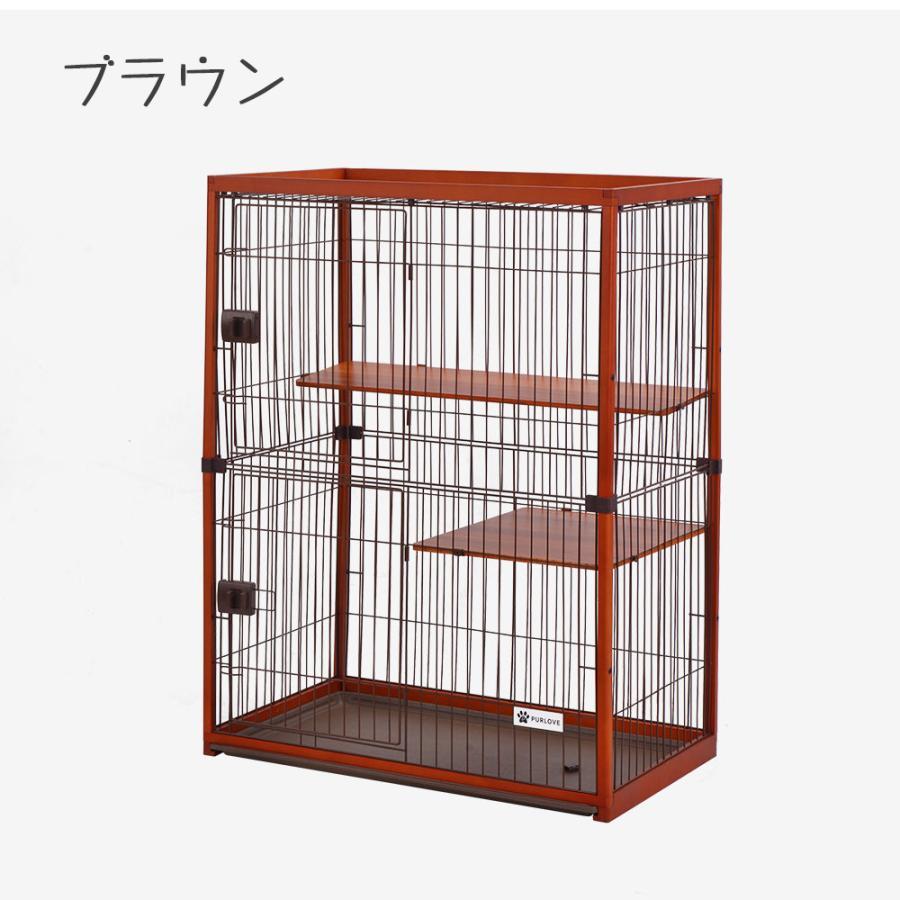 【人気作】猫 ケージ キャットケージ 2段 木製フレーム ハンモック付 広々 大型 猫ゲージ 高級感 おしゃれ キャットハ 