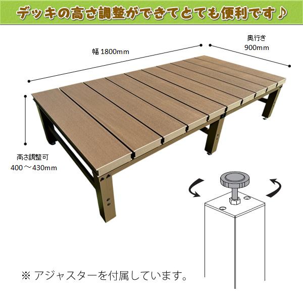 エコウッド 人工木ウッドデッキ1890＋1段ステップセット【 DIY