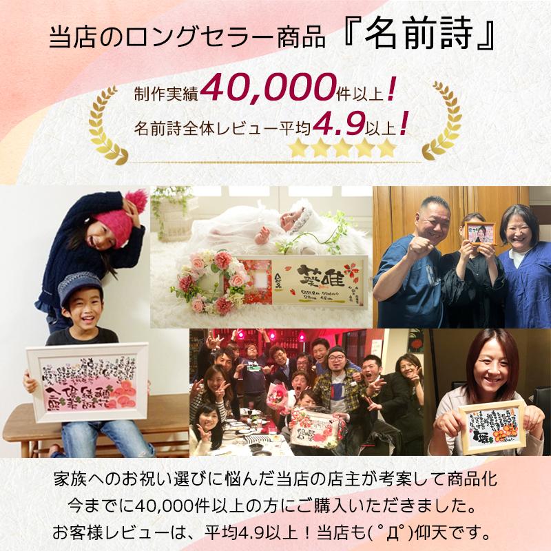 出産祝い 命名書 結婚祝い 誕生日 退職祝い プレゼント 選べる写真枠付き B4 2名まで制作OK 名前詩 名前ポエム  成人祝い 記念日 贈り物_7