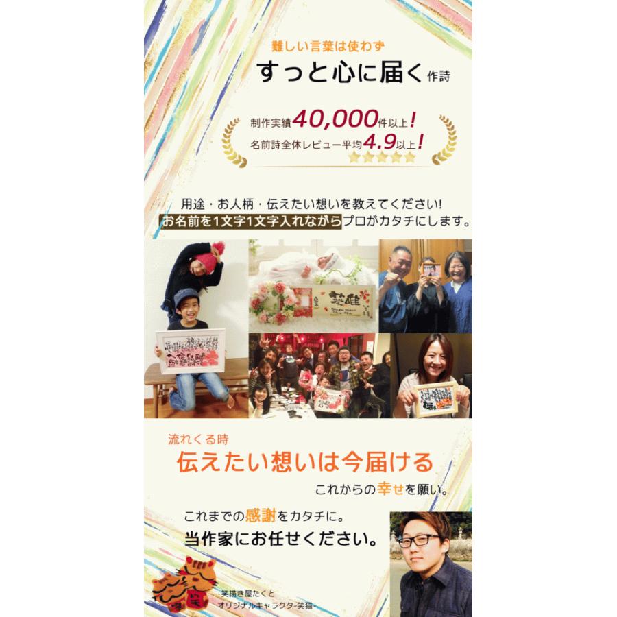 ギフト 名前入りポエム 笑描き屋たくと 色紙 名前 詩 1 2人用 デザイン ハート 花 桜 クローバー 虹 星 水玉 ひまわり Taku Sikikinennbi1 名前詩と花エクリチュール 通販 Yahoo ショッピング