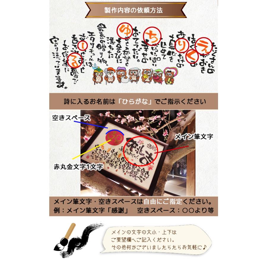 名前詩 周年 開店 祝い 贈り物 プレゼント 店名 社名 店舗 企業 A4 B4