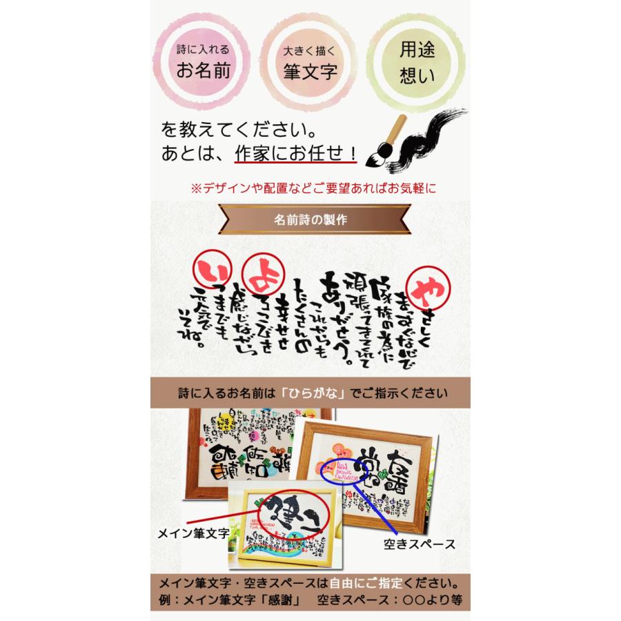 名前詩 新築祝い 出産祝い 結婚記念日 還暦祝い プレゼント 木製 A4 3