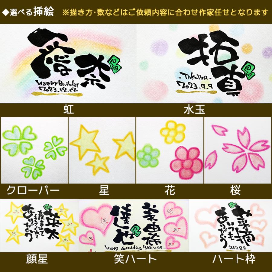 誕生日 新築祝い 結婚記念日 出産祝い プレゼント 喜寿祝い A3サイズ 5名まで制作OK 名前詩 名前ポエム 筆文字アート 誕生日  結婚祝い_8