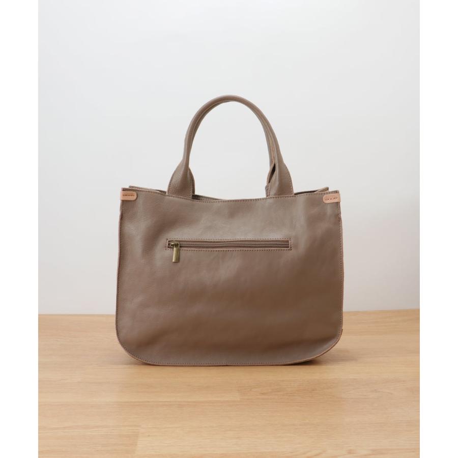 美品 toleur トーラ レザー トートバッグ グレーベージュ 牛革 本革 