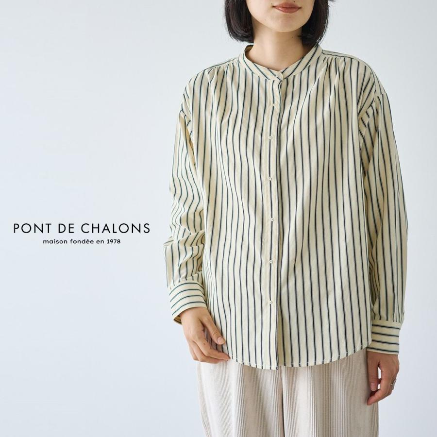 Pont de Chalons（ポンデシャロン） シャツ ブラウス バンドカラー