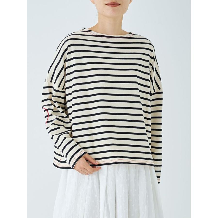 PONT DE CHALONS ポンデシャロン カットソー ロンT ロング Tシャツ ボーダー ハート ステッチ プルオーバー 綿 100% コットン レディース 2026年春夏の新色入荷 |  | 01