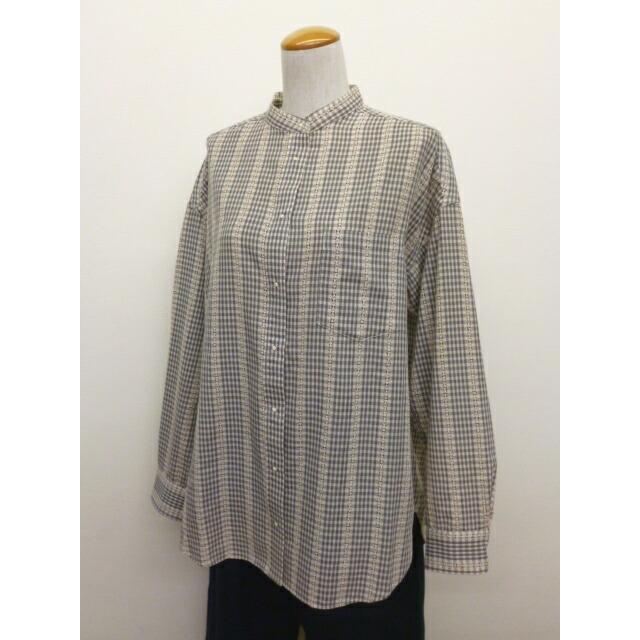 PONT DE CHALONS ポンデシャロン シャツ ブラウス バンドカラー スタンドカラー 刺繍 ボタン ポケット 付き 2025年秋冬の新色入荷 | Pont de Chalons | 07