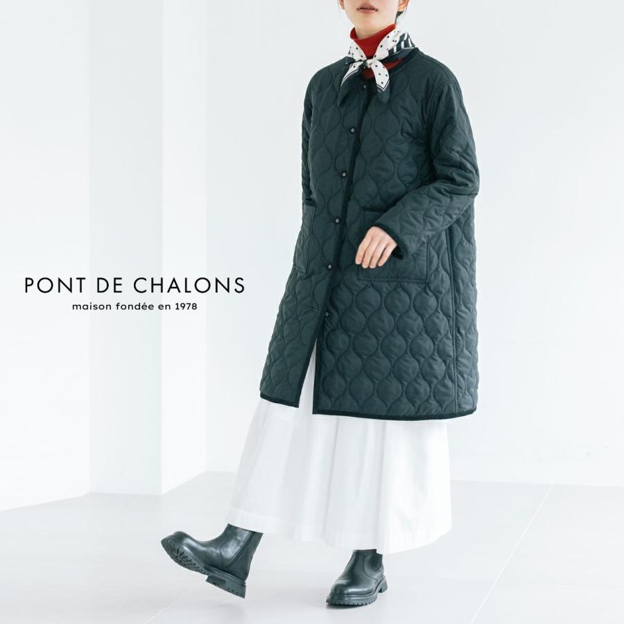 PONT DE CHALONS ポンデシャロン キルティング コート ジャケット リバーシブル ノーカラー ポリエステル タフタ アウター レディース 2025年秋冬物 | 