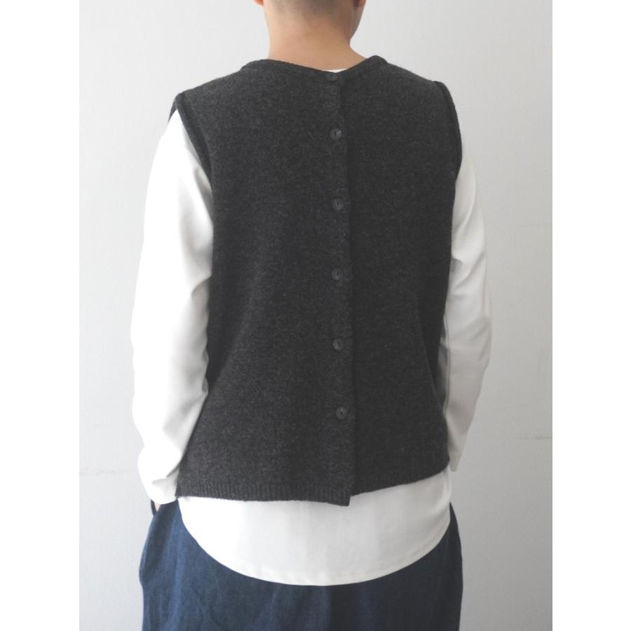 mao made（マオメイド） ベスト ニット 日本製 クルーネック あぜ編み