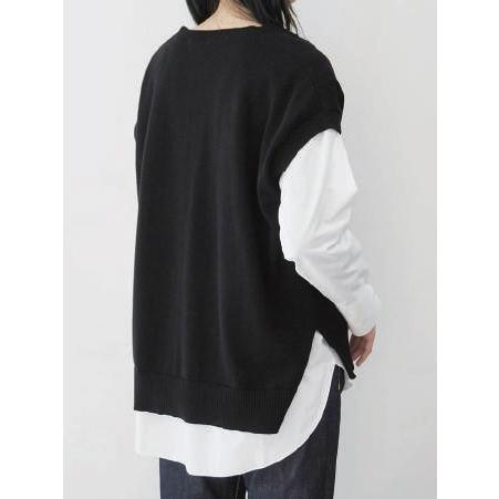 mao made（マオメイド） ベスト ニット Vネック ワイド シルエット