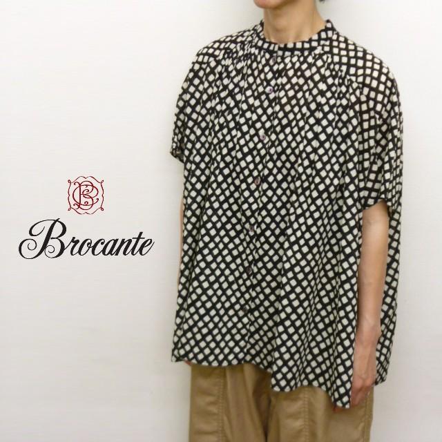 Brocante ブロカント シャツ ブラウス インド プリント チェック
