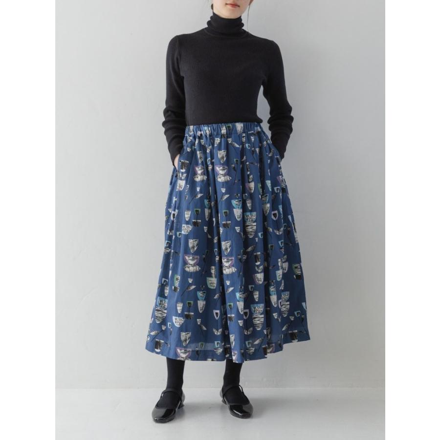 sosotto ソソット スカート リバティ プリント ギャザー タック ミモレ丈 ロング タナローン 綿 100% 日本製 2025年秋冬の新色入荷 | LIBERTY. | 03