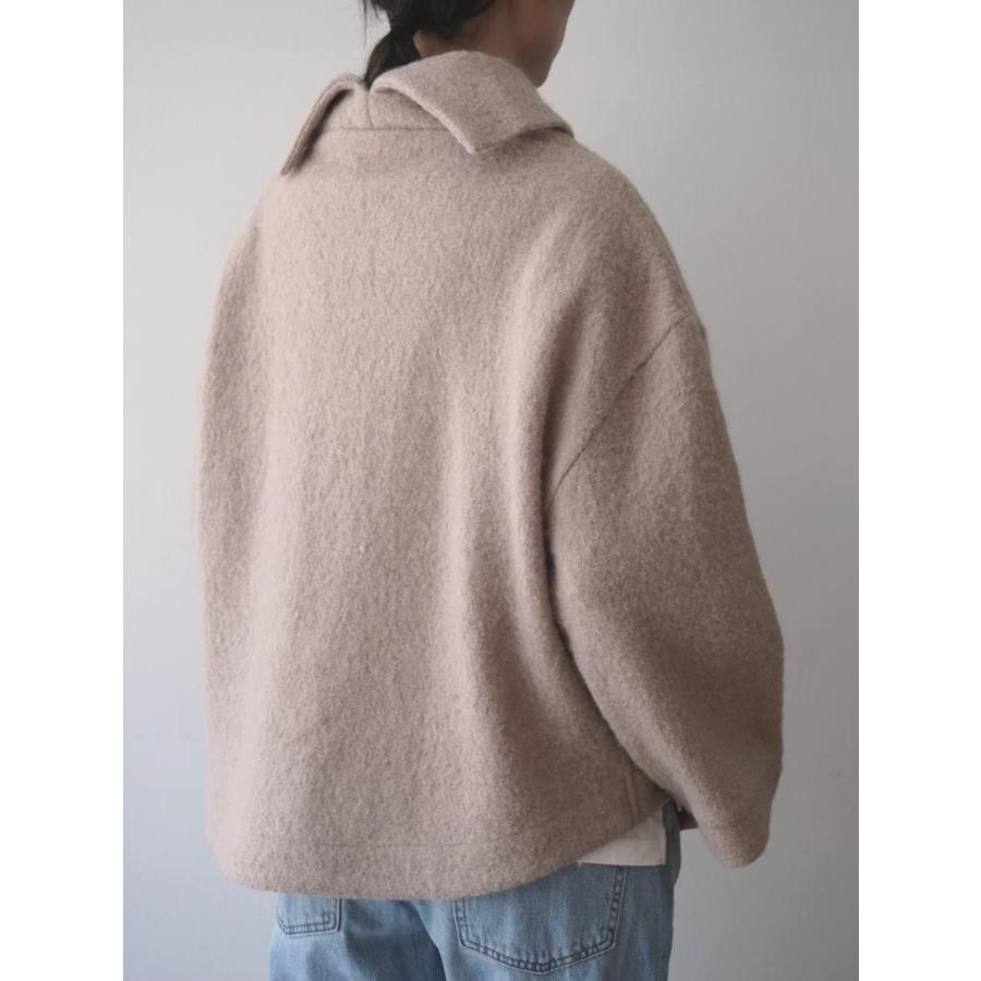 極美品 マオメイド 24AW プレスウール ショールカラー ショート丈 コート mao made（マオメイド） ジャケット ショート コート ショールカラー