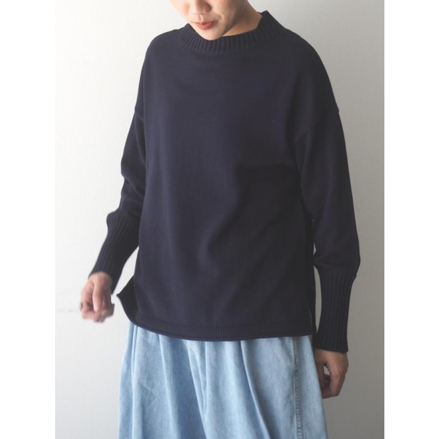 マオメイド mao made ニット セーター クルーネック プルオーバー 異ゲージ リブ やわらか ソフト コットン 綿 100 % 平編み レディース  2026年春夏の新色入荷 | mao made | 06